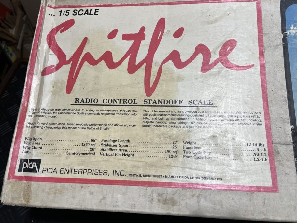 Spitfire 1/5 Scale.  Pica Kit. Needs To Be Completed. (Code 031) - Image 2