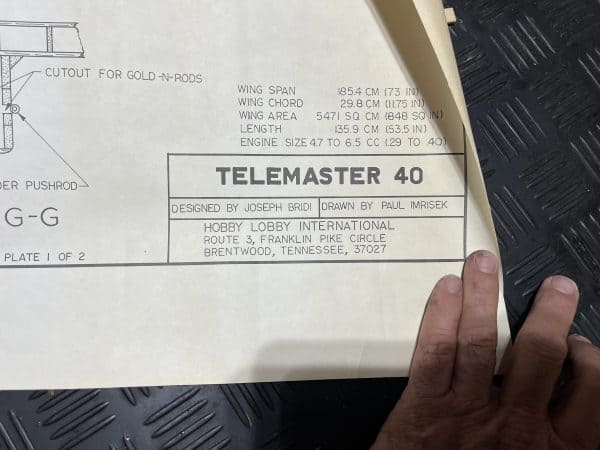 Great Planes Telemaster 40 Builders Kit. Code (043) - Image 5