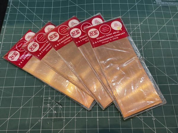 Copper sheet. #259 .025 x 4 x 10 (Code 1045).