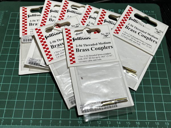 Threaded Brass Couplers. Medium2-56 (CODE 256)