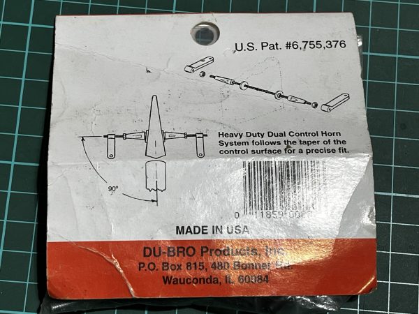 Heavy Duty Dual Control Horn System. Du- Bro. For 90 Size and up. (Code 332) - Image 2
